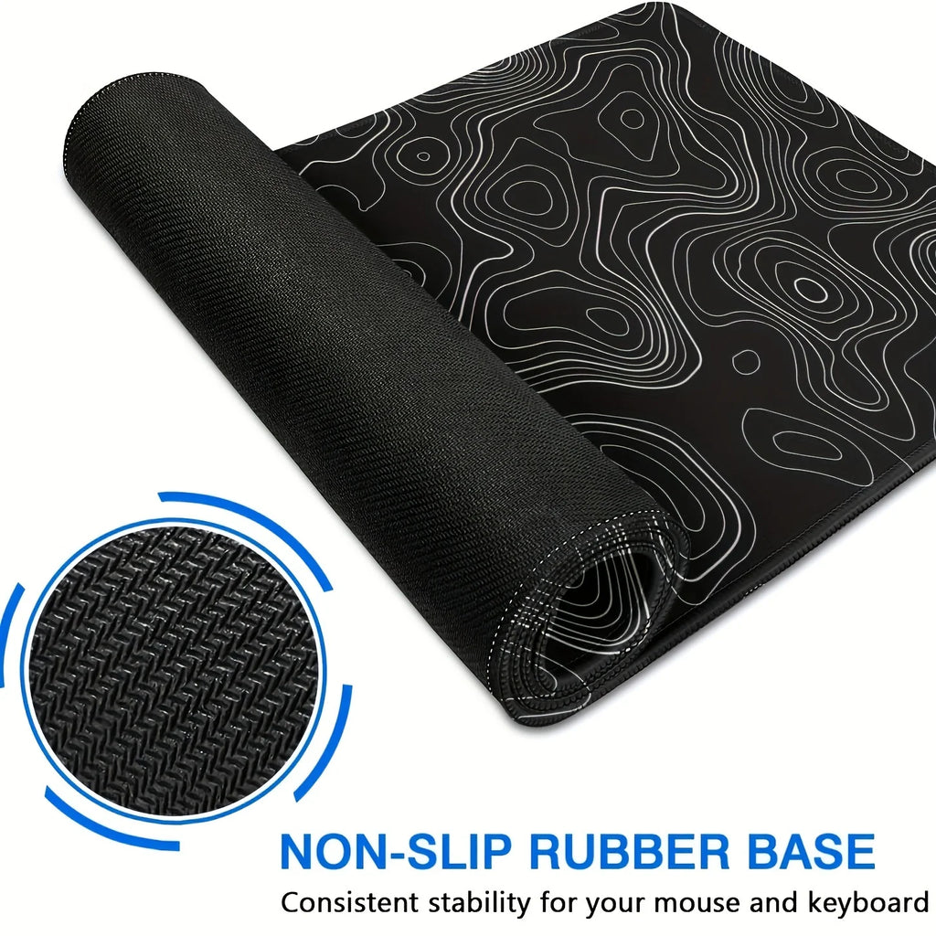 Tapis de souris noir et blanc, ergonomique, haute qualité