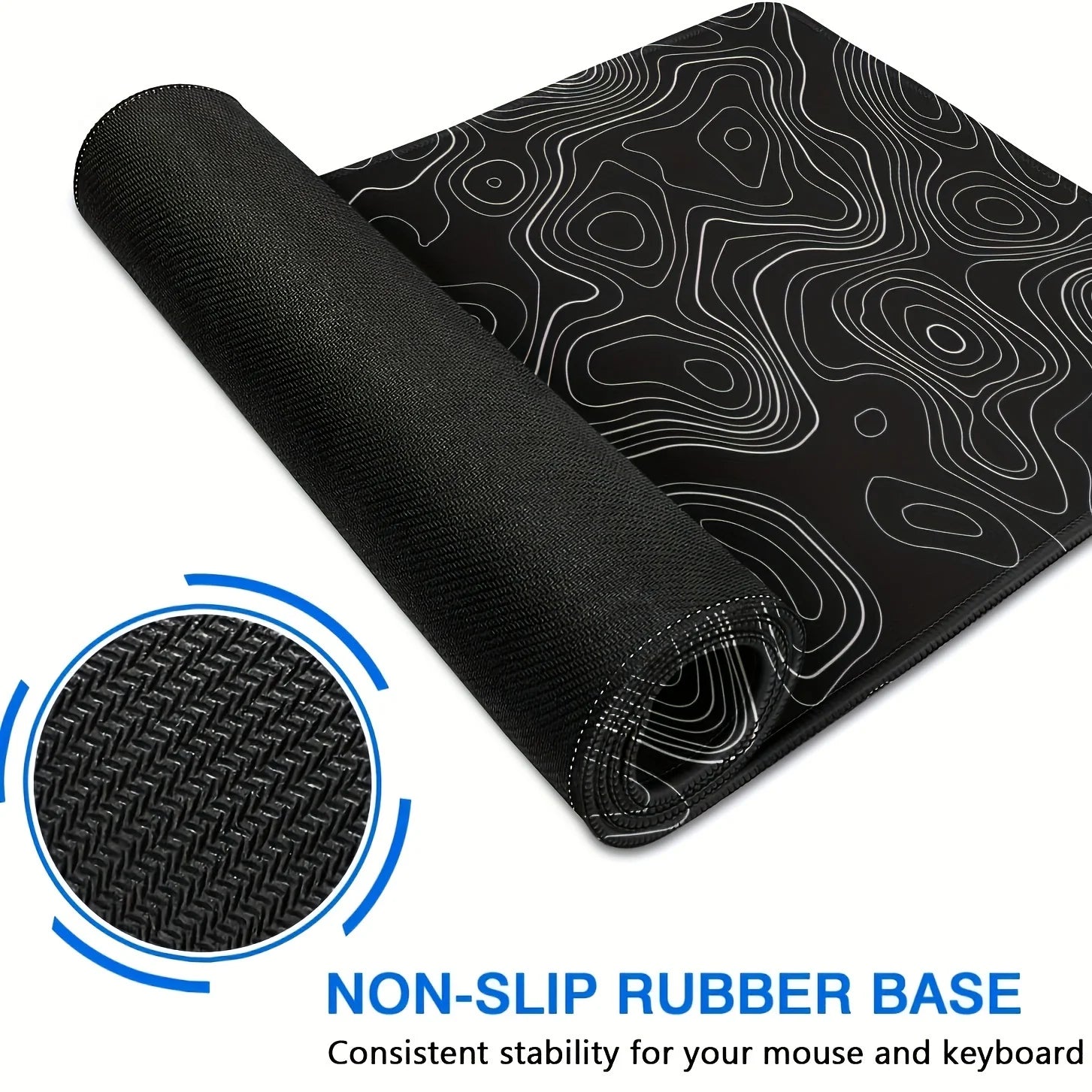 Tapis de souris noir et blanc, ergonomique, haute qualité